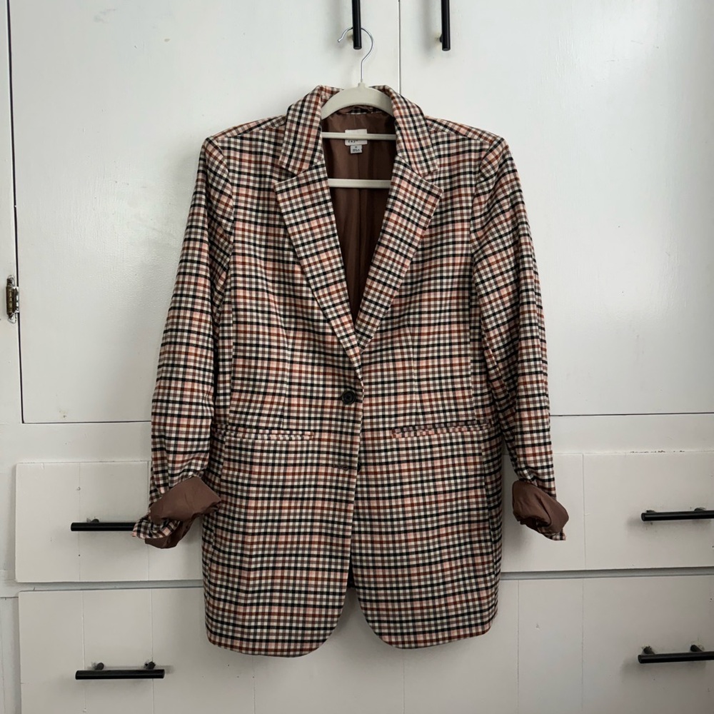 Plaid Spring/Summer Oversized Plaid Blazer
